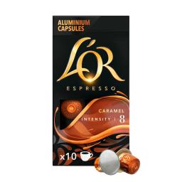 Café espresso caramelo en cápsulas L'Or compatible con Nespresso 10 ud