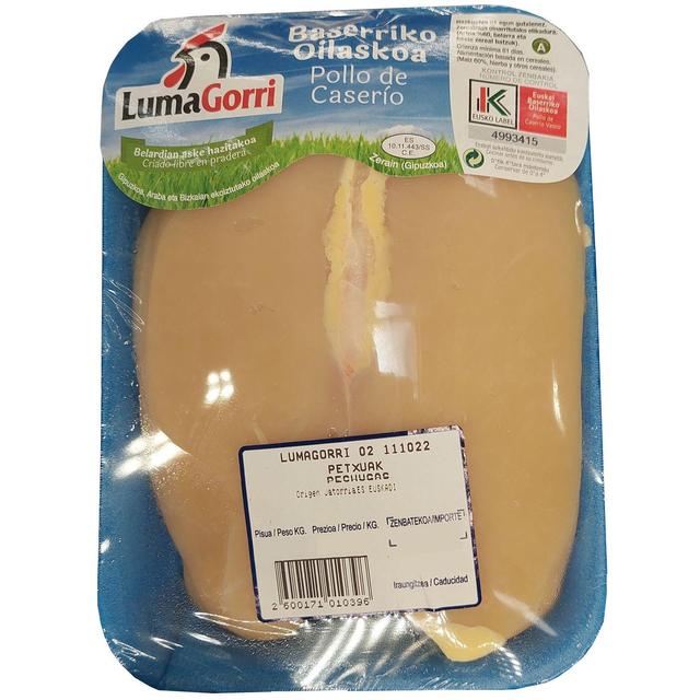 Pechuga de pollo eusko label lumagorri, bandeja aprox. 500 g