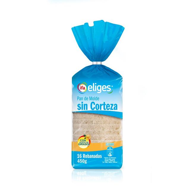Pan de molde sin corteza IFA ELIGES 16 rebanadas 450 g
