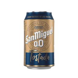 SAN MIGUEL Cerveza tostada sin alcohol (0,0% Vol.) lata de 33 cl