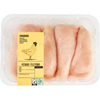 Filetes de pechuga de pollo eroski, bandeja peso aprox. 1 kg