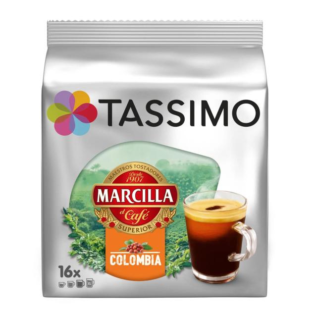 Café Colombia en cápsulas Marcilla Tassimo 16 unidades de 8,5 g