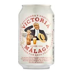 Cerveza rubia especial Victoria lata 33 cl
