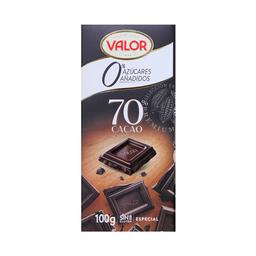 VALOR Chocolate sin azúcar añadido negro 70 % 100 g