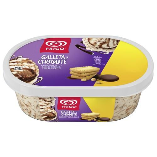 FRIGO Tarrina de helado de galleta con salsa de chocolate y trozos de galleta 900 ml