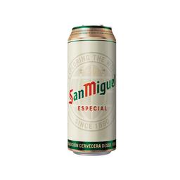 SAN MIGUEL ESPECIAL Cerveza de color dorado brillante con ligero amargor lata 50 cl