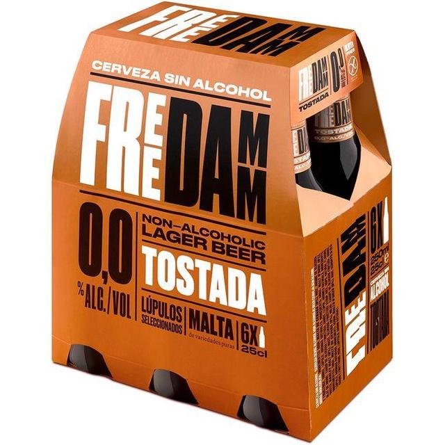 Cerveza tostada free damm, pack botella 6x25 cl