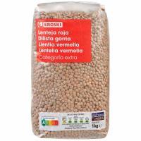 Lenteja roja variedad crimson eroski, paquete 1 kg