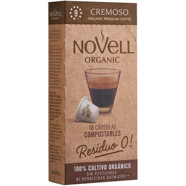 Café orgánico cremoso compatible nespresso novell, caja 10 uds