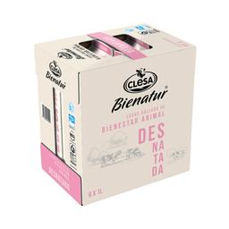 CLESA Leche de vaca desnatada de origen 100% gallega de bienestar animal Bienatur 6 x 1 l