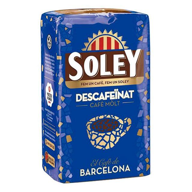 Café molido descafeinado soley, paquete 250 g