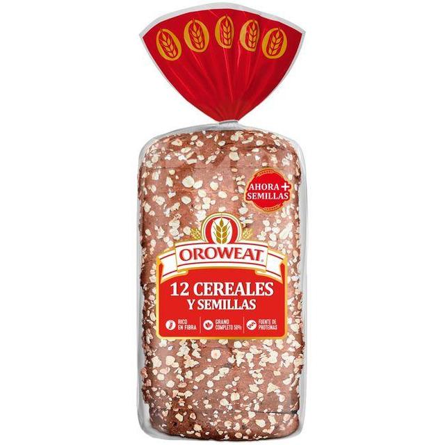Pan de molde 12 cereales y semillas oroweat, paquete 550 g