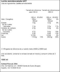 Leche Pascual Semi 1,5l