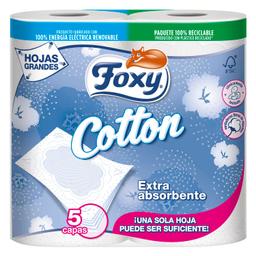 Papel higiénico 5 capas Cotton Foxy 4 rollos