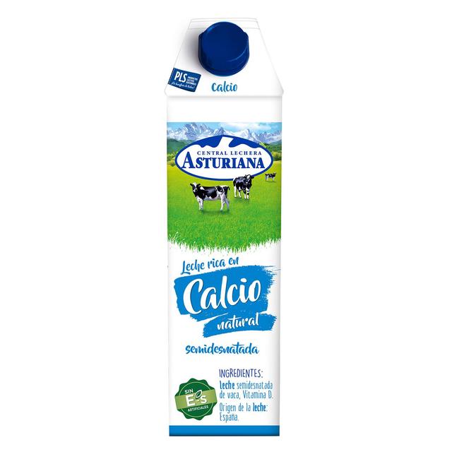 Leche semidesnatada con calcio Central Lechera Asturiana brik 1 l