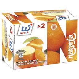 NORDWIK Naranja rellena de delicioso helado con sabor a naranja 2 x 140 ml