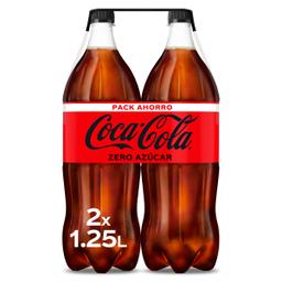 Refresco de cola zero Coca-Cola botella 2 x 1.25 l