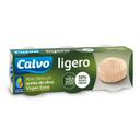 Atún claro con aceite de oliva virgen extra Ligero Calvo pack de 3 unidades de 56 g