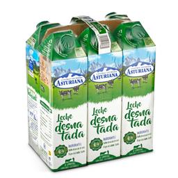 Leche desnatada Central Lechera Asturiana brik 6 x 1 l