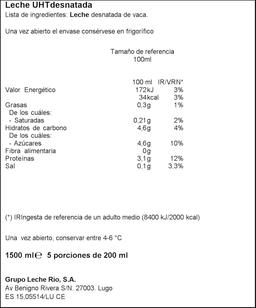 Leche Río 1,5l desnatada brik