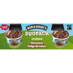 Helado fudge brownie ben&jerry's, pack 2x100 ml