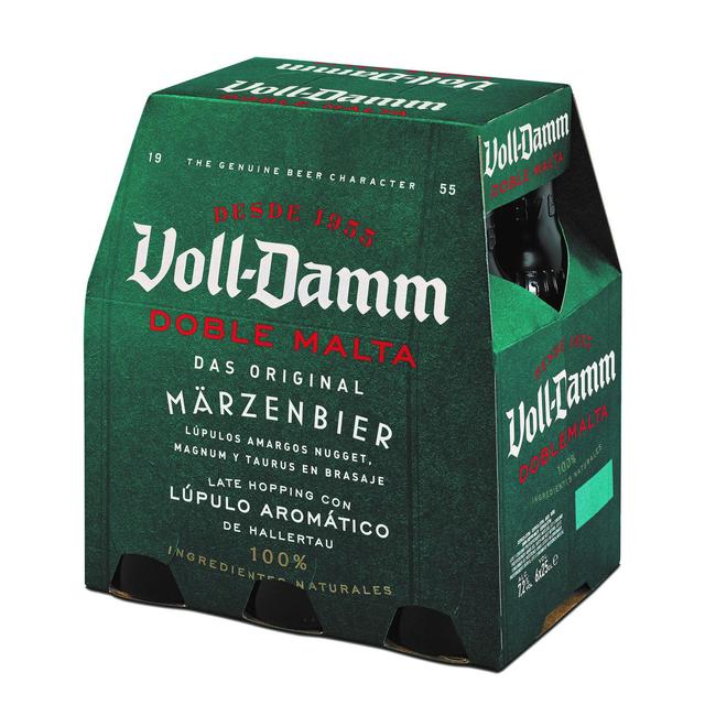 Cerveza Voll Damm doble malta pack de 6 botellas de 25 cl