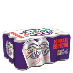 Cerveza San Miguel 0,0 sin alcohol Lager pack de 12 latas de 33 cl
