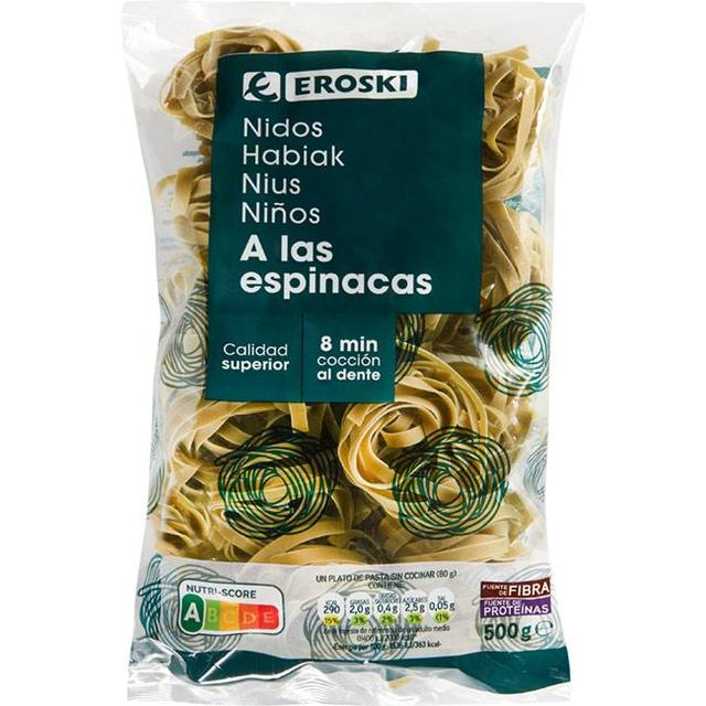 Nidos de espinaca eroski, paquete 500 g