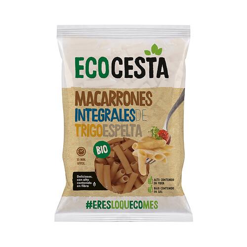 ECOCESTA Pasta macarrones ecológicos integrales de trigo espelta 500 g