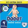 Pañal bebé seco jumbo 9-14 kg talla 4 dodot, paquete 78 uds