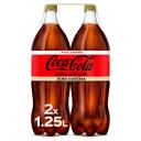 COCA COLA ZERO ZERO Refresco de cola Zero sin azúcar y sin cafeína pack 2 botellas de 1,25 L