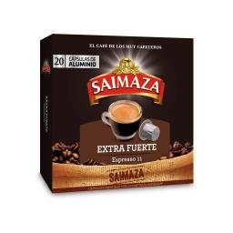 Café extra fuerte en cápsulas Saimaza compatible con Nespresso 20 unidades de 5,2 g