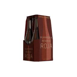 Cerveza roja Alhambra reserva pack de 4 botellas de 33 cl