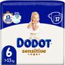Pañal + 13 kg talla 6 dodot sensitive, paquete 37 uds