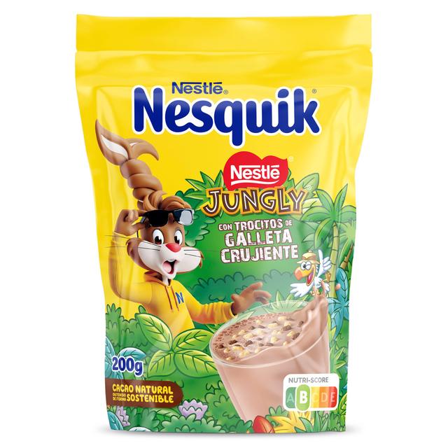 Cacao soluble instantáneo con trozos de galleta Jungly Nesquik bolsa 200 g