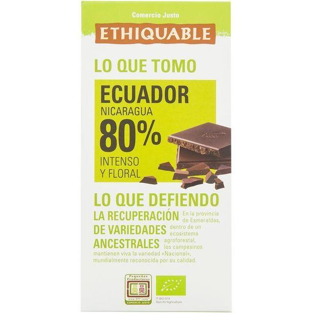 Chocolate negro 80% ecuador ethiquable, tableta 100 g