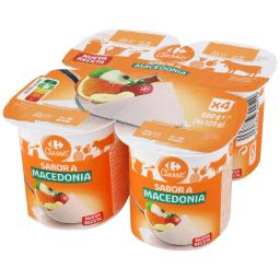 Yogur sabor macedonia Carrefour Classic' pack de 4 unidades de 125 g