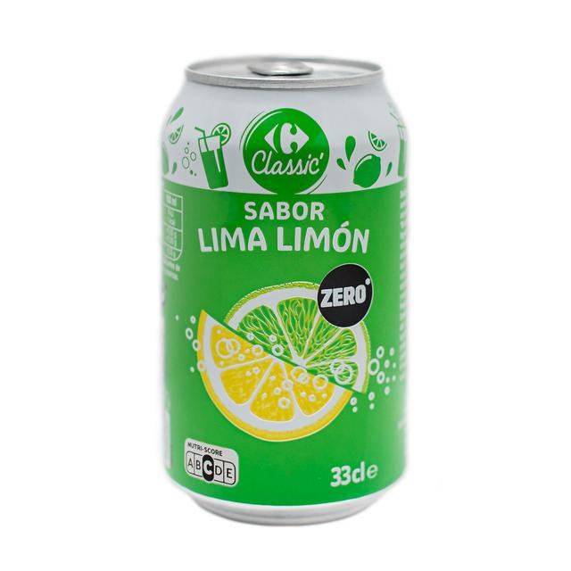 Refresco sabor lima- limón Zero Carrefour Classic' lata 33 cl