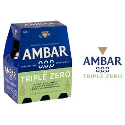 AMBAR Cerveza sin alcohol triple zero (0.0%) pack 6 uds..x 25 cl