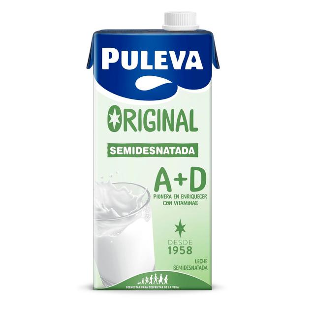 Leche semidesnatada con vitaminas A+D Puleva brik 1 l