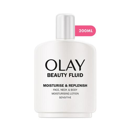 OLAY Loción hidratante y revitalizante para cara, cuello y escote, especial pieles sensibles 200 ml