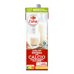 Leche entera con calcio Carrefour brik 1 l