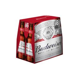 BUDWEISER Cervezas pack de 6 botellines de 25 cl