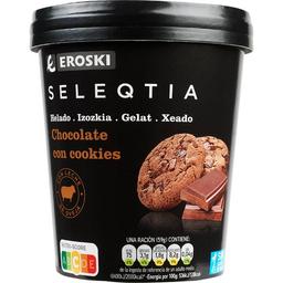 Helado de chocolate con cookies seleqtia, tarrina 390 g