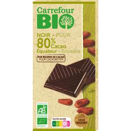 Chocolate negro 80% cacao Ecuador ecológico Carrefour Bio 100 g
