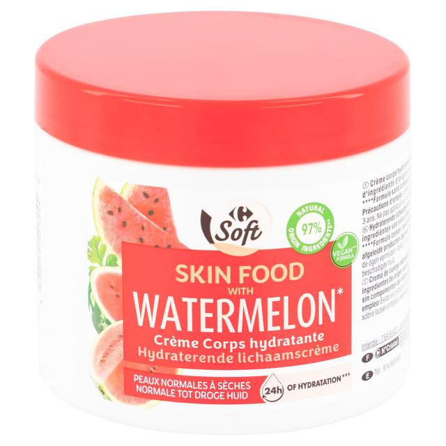 Crema hidratante corporal con extracto de sandia Soft Carrefour 400 ml