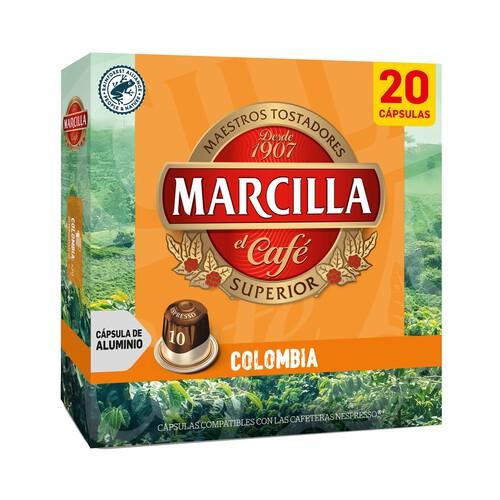 Café colombia compatible nespresso marcilla, caja 20 uds