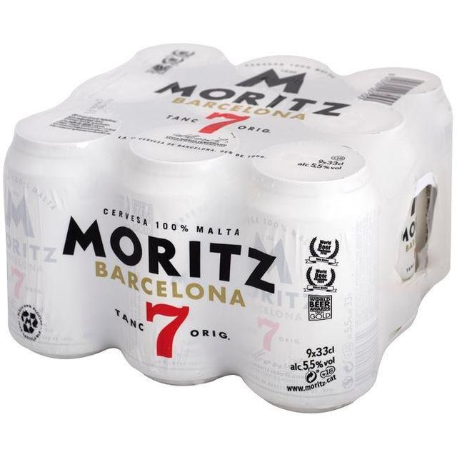 Cerveza moritz 7, pack 9 latas 33 cl