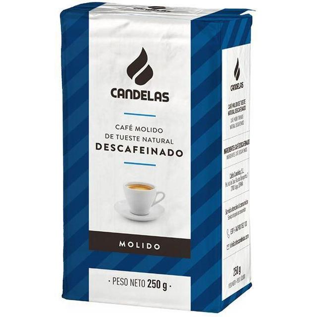 Café molido descafeinado candelas, paquete 250 g