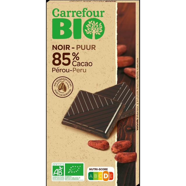 Chocolate negro Perú 85% cacao ecológico Carrefour Bio 100 g